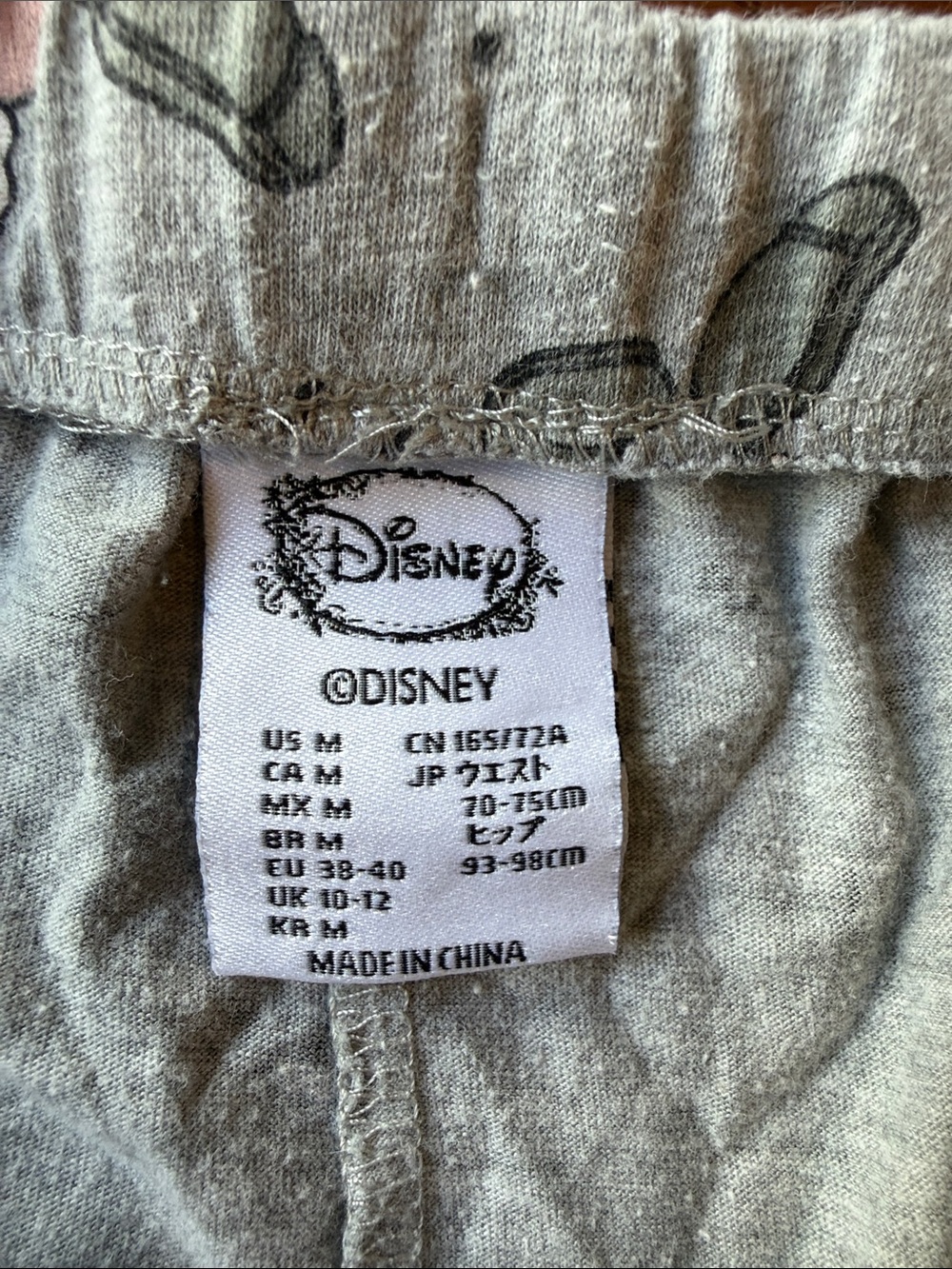 Women’s Gray Mickey Mouse Lounge Short Shorts with Black Drawstring size M - Picture 3 of 6